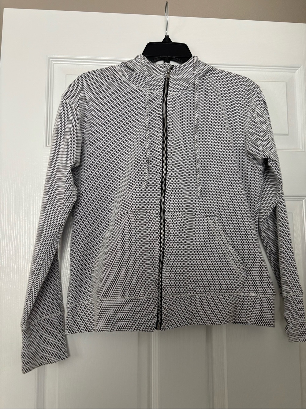 Albion Women's Zip Hoodie in Light Gray Microdot